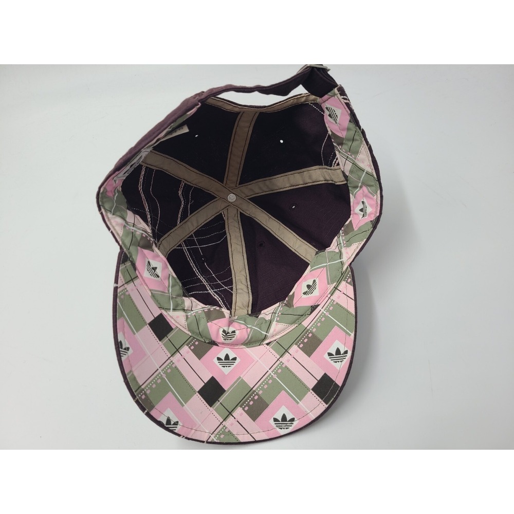 Women Adidas Trefoil Strapback Adjustable Hat Cap Baseball Casual Mom Brown Pink - Picture 10 of 13